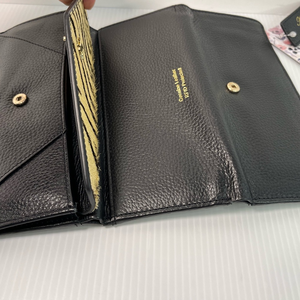 Ashwood Leather UK Genuine Pebble Leather Trifold Envelope Wallet wHaircalf flap - Picture 15 of 16